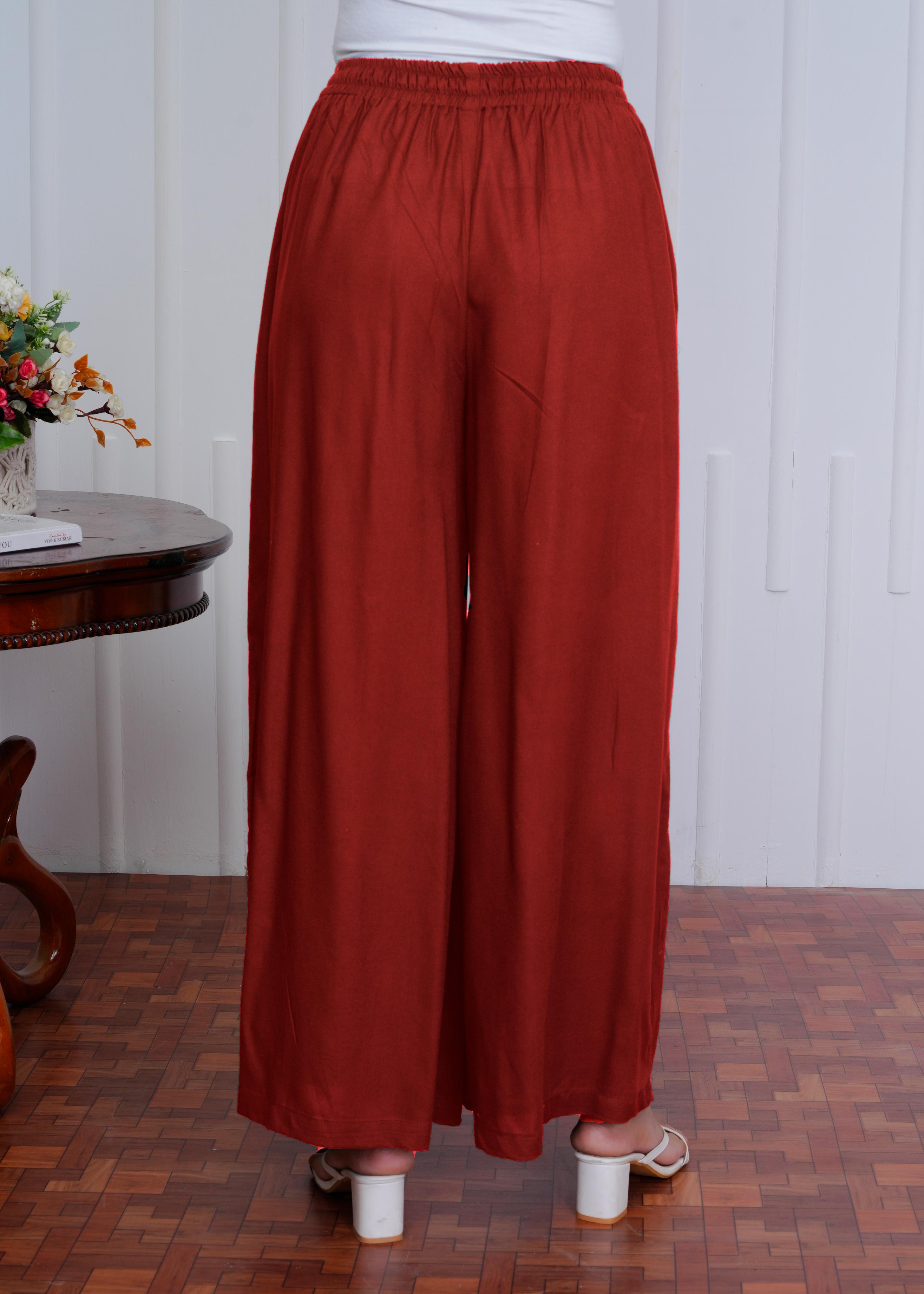 Stylish Red Palazzo Pants for Women – Comfortable & Trendy