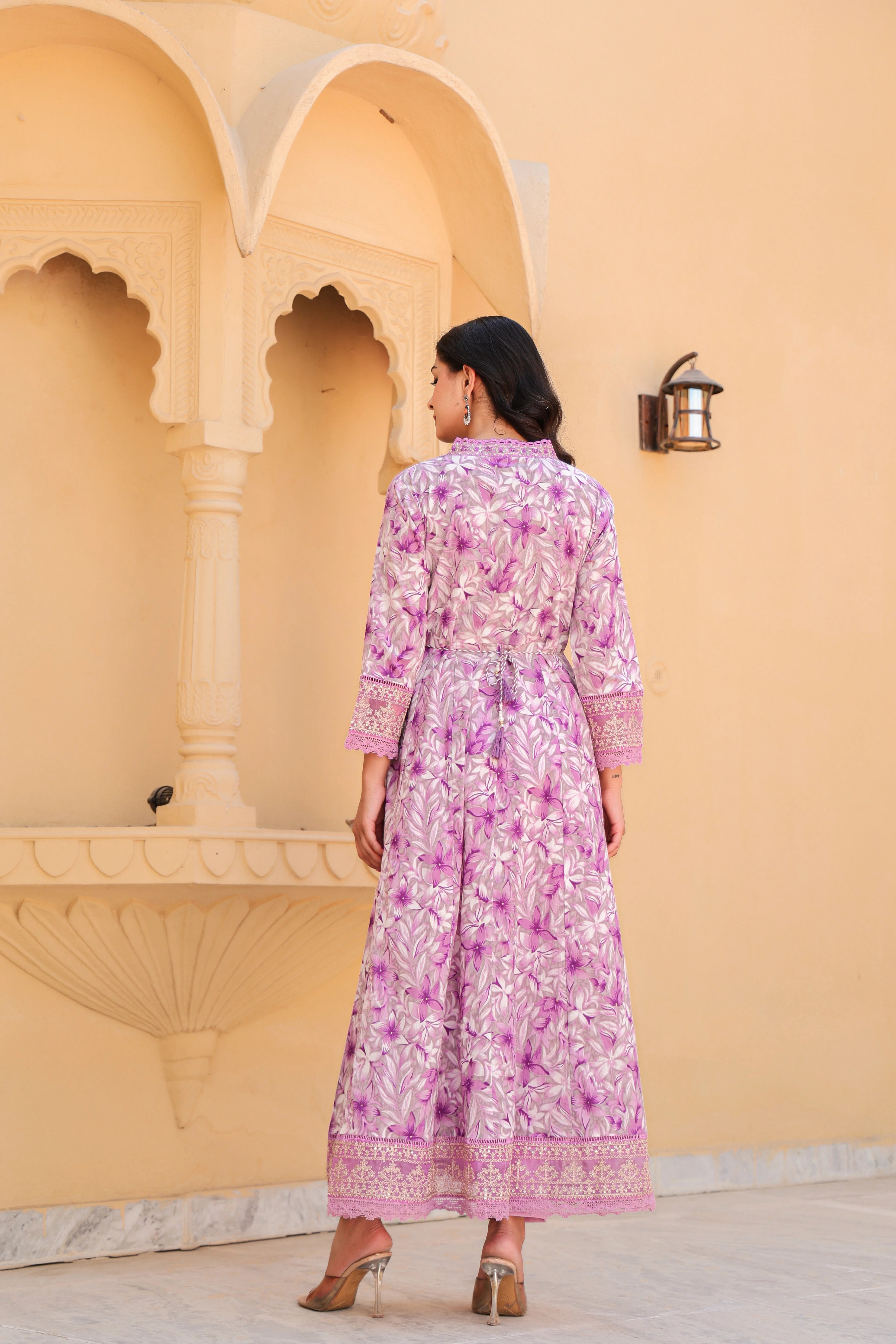 Purple Blossom Grace Anarkali Kurti Set
