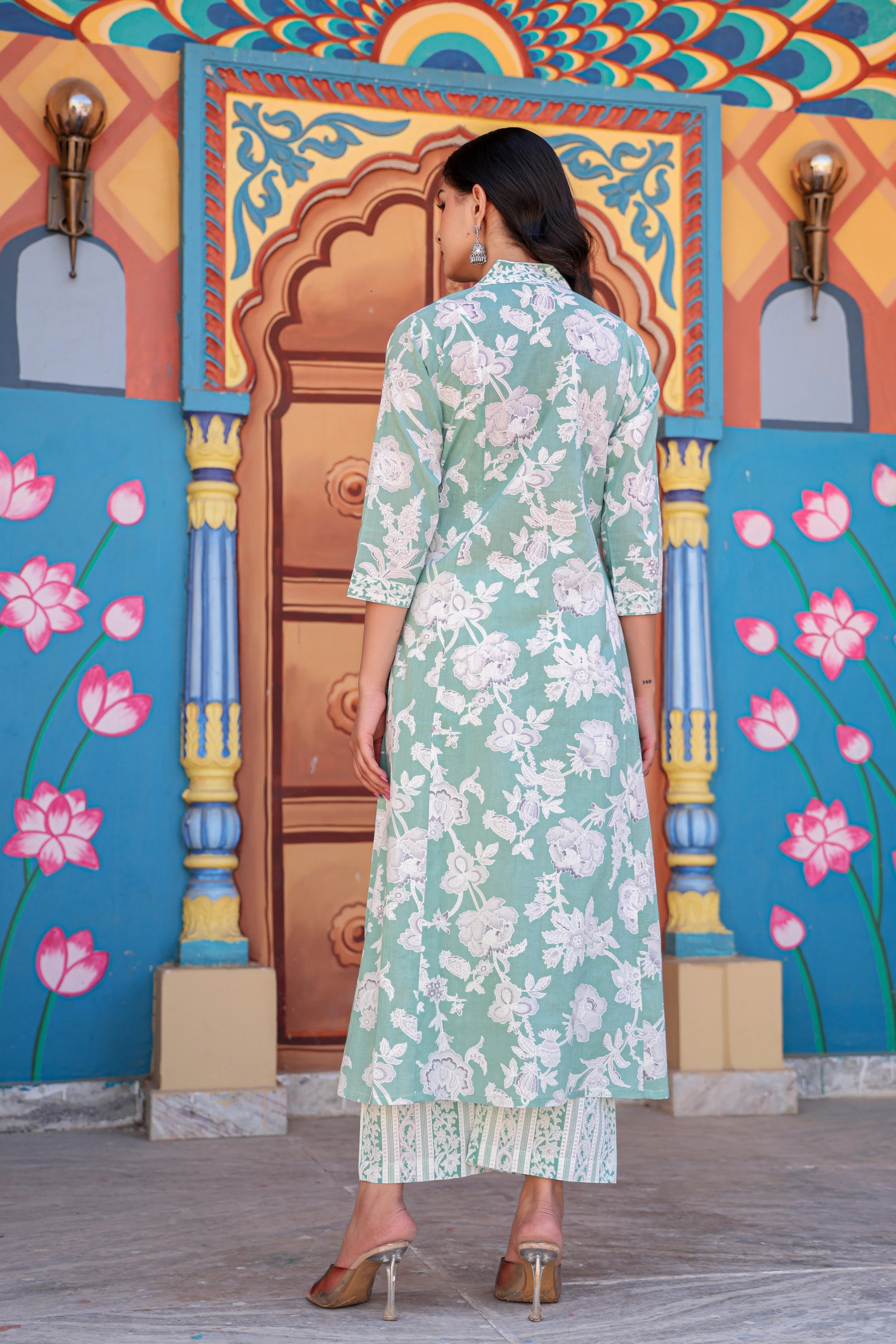 Beautiful Green  Grace Anarkali Kurti Set