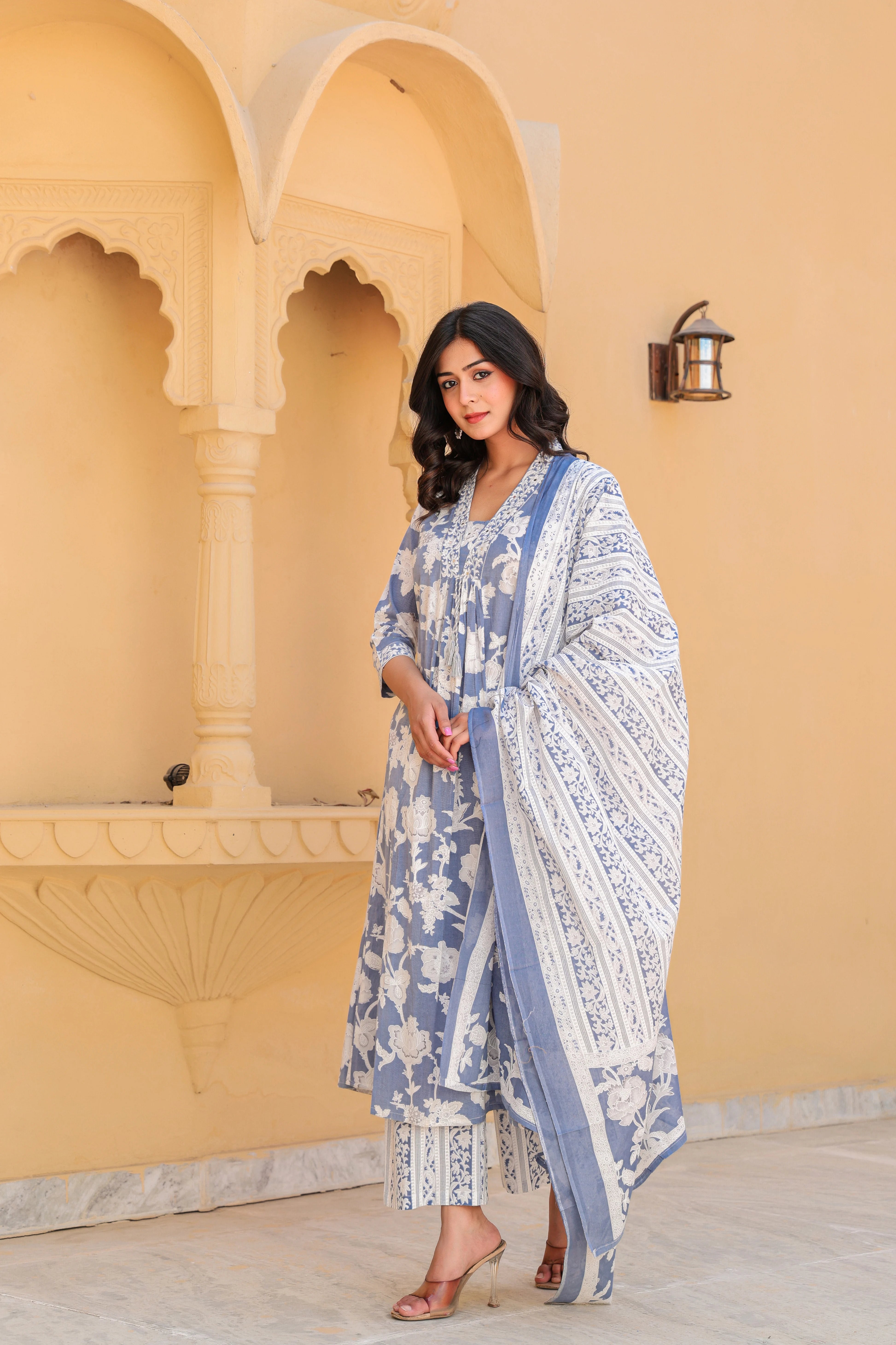 Blue Grace Anarkali Kurti Set